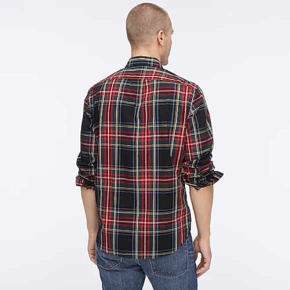 Slim Stretch Wash Poplin Shirt In Stewart Tartan - Picture 3 of 6